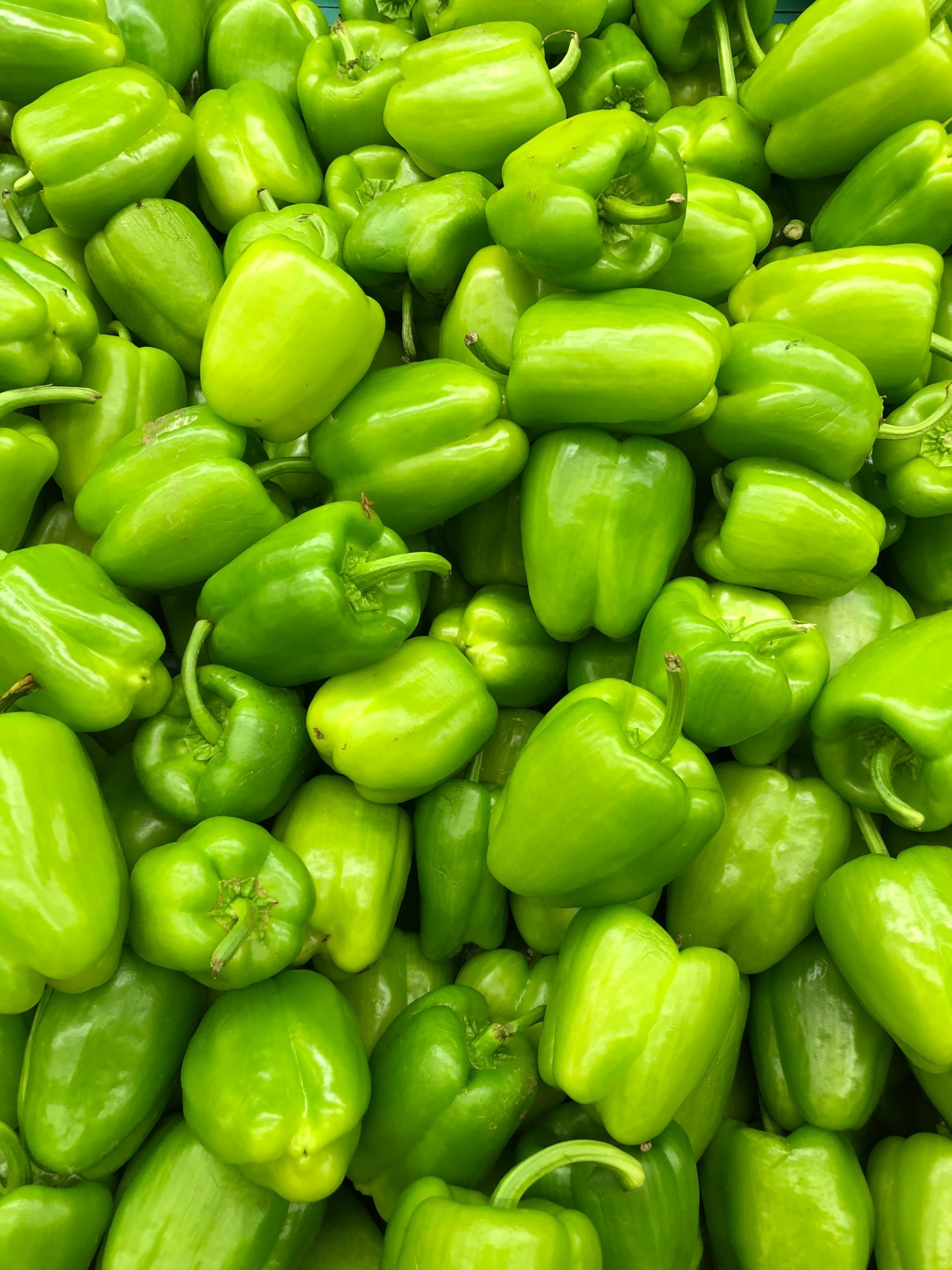 lots of green bell peppers